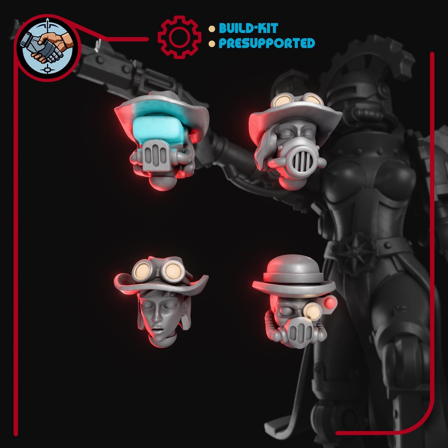 Machine Cult, Steampunk Cowboy Female Heads