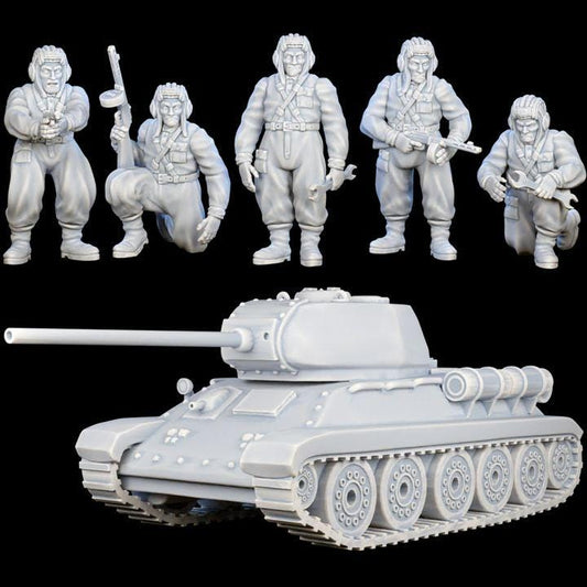 Red Army Soviet T-34/85 Tank and Tank Crew