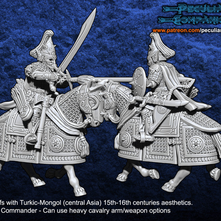 Turko-Mongol Dark Elfs - Dark Noble on Dark Steed