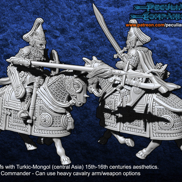 Turko-Mongol Dark Elfs - Dark Noble on Dark Steed