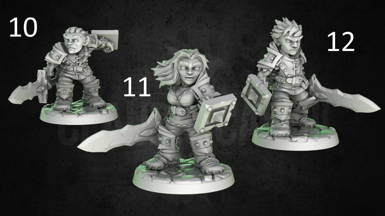 Halfling / Gnome Player Character Miniature - All Classes