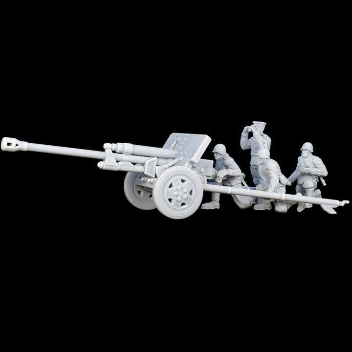 WWII Soviet 28mm 1/56 ZiS-3 Anti-Tank Field Gun & Artillery Team