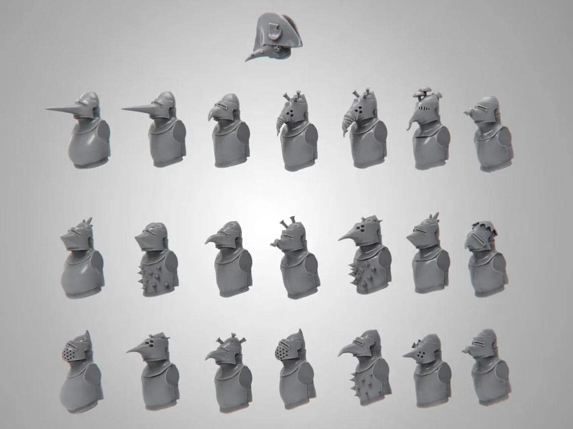 Turnip28 Helmets & Torsos - Bascinet and Frogmouth Sets