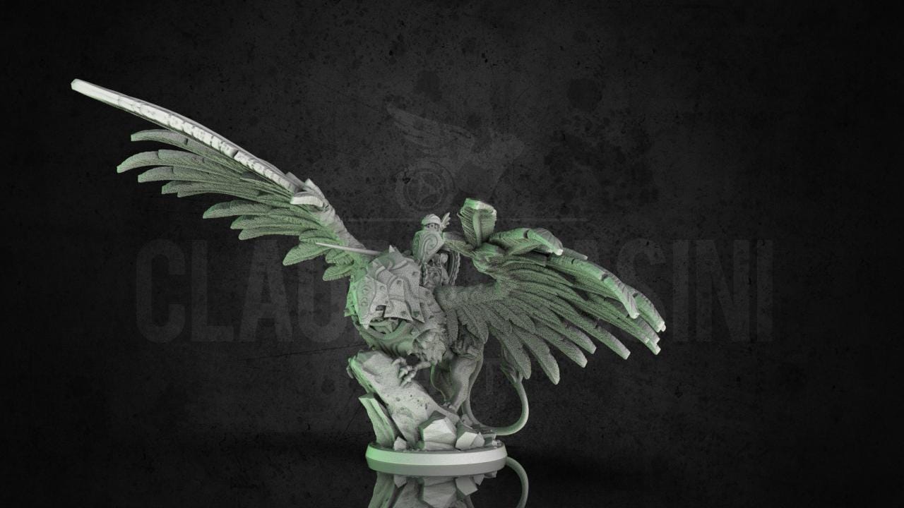 Halfling Gryphon Rider Miniature