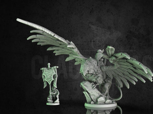Halfling Gryphon Rider Miniature