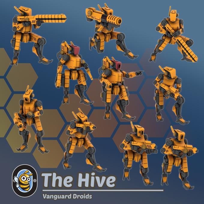 Space Communist Fire Team Infantry and Drones