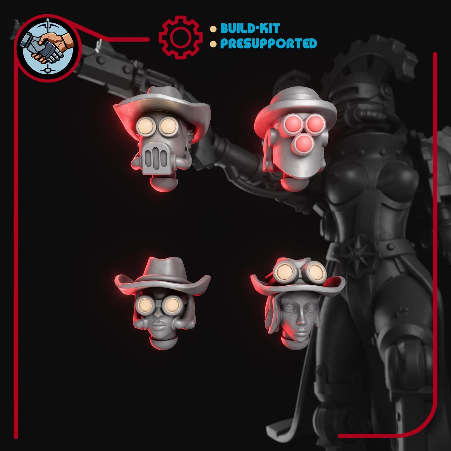 Machine Cult, Steampunk Cowboy Female Heads