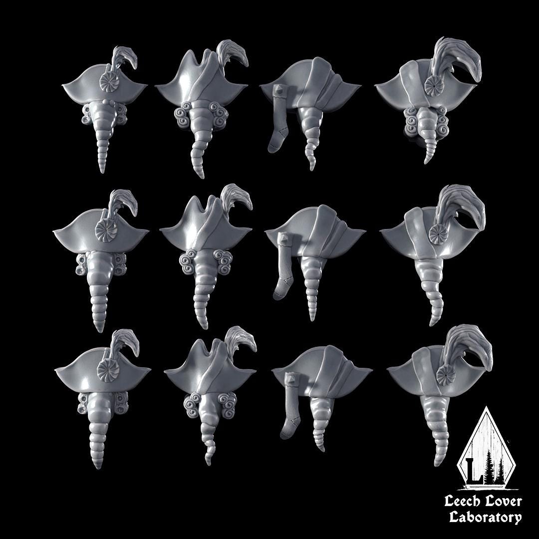 Napoleonic Bicorne Heads - Set of 12