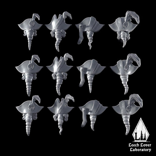 Napoleonic Bicorne Heads - Set of 12