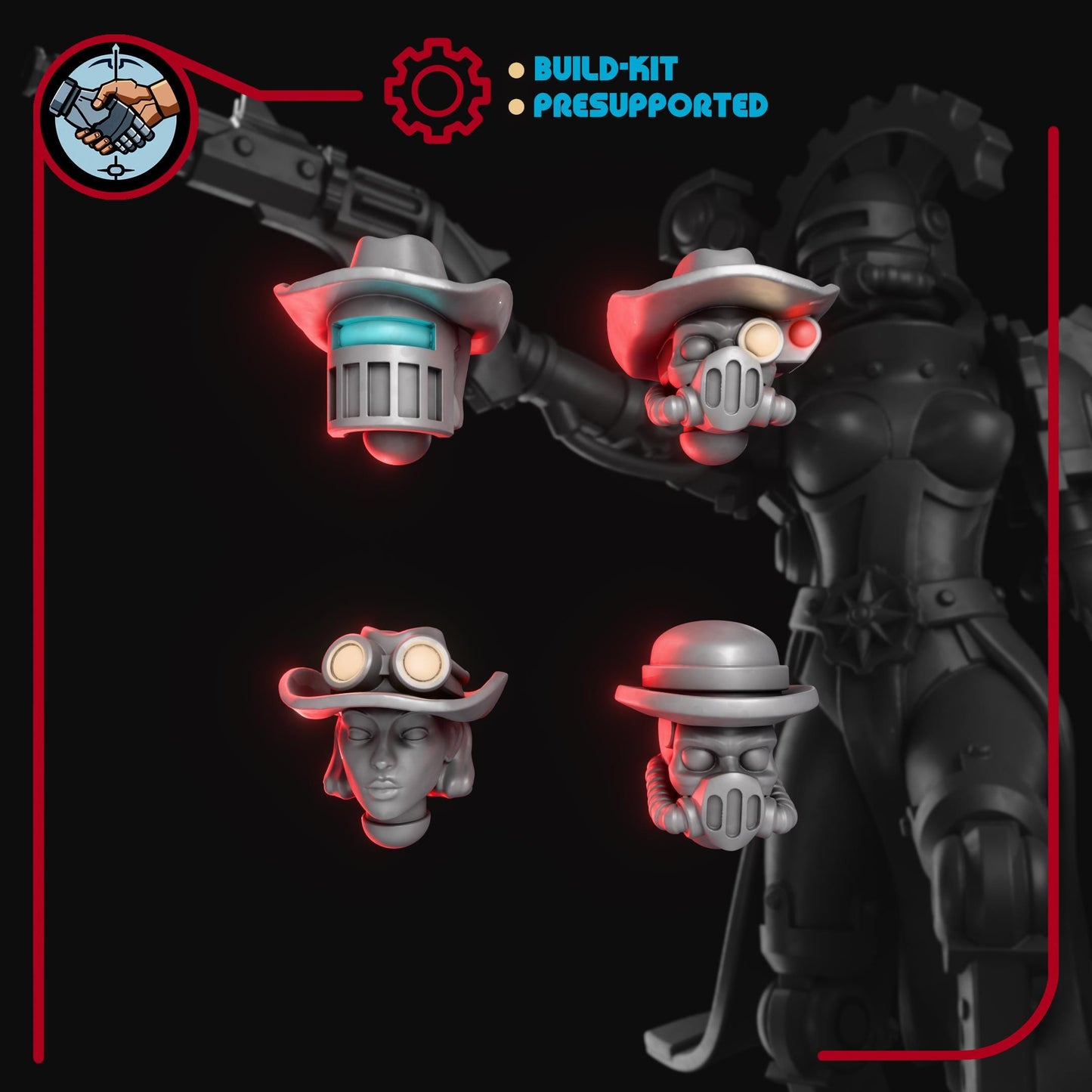 Machine Cult, Steampunk Cowboy Female Heads