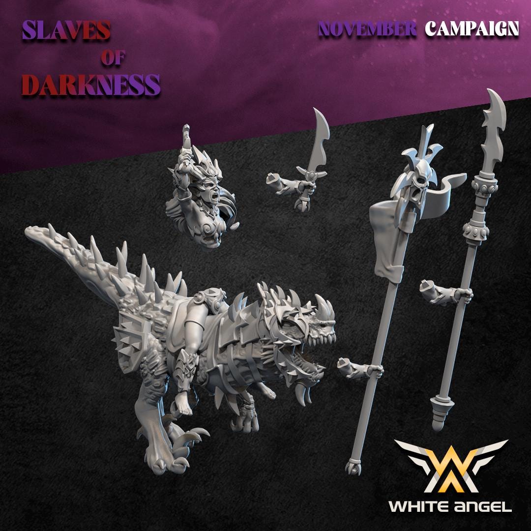 Sorceress on Coldblood Raptor - Spear