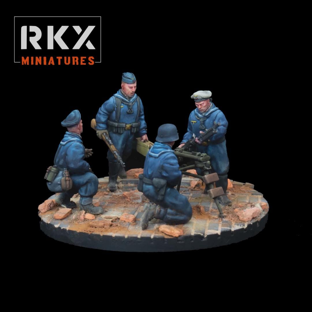 German WW2 Kriegsmarine MG34 Team
