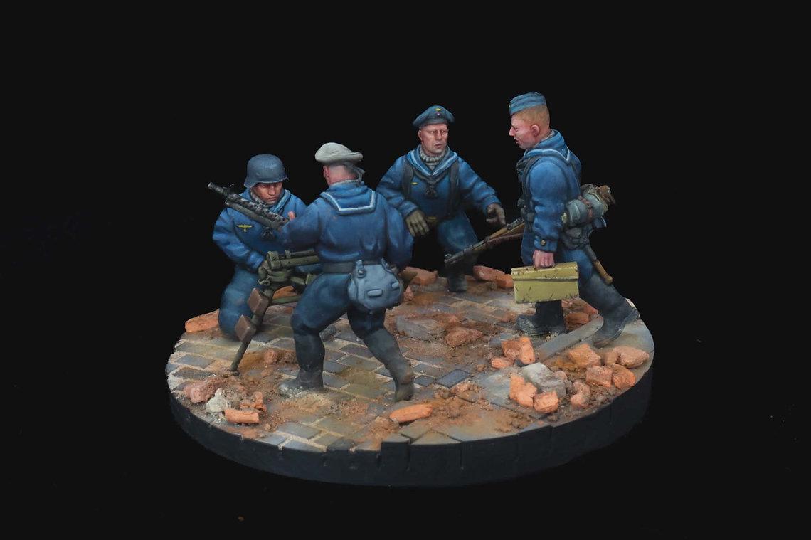 German WW2 Kriegsmarine MG34 Team