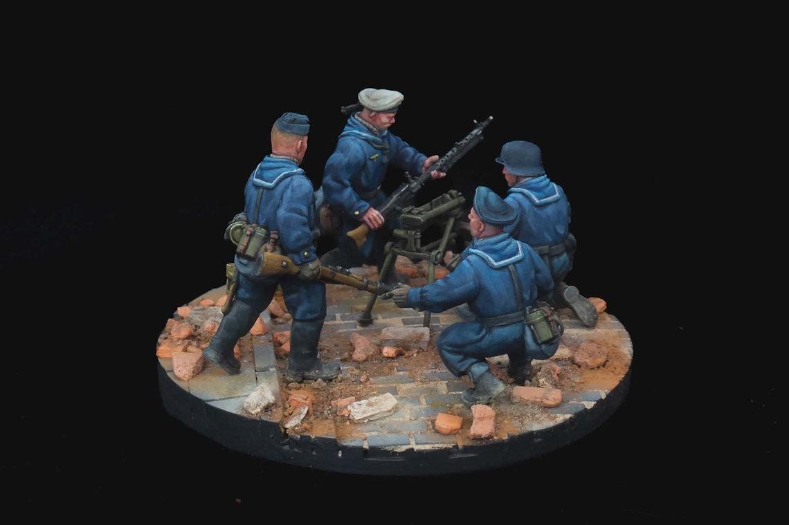 German WW2 Kriegsmarine MG34 Team