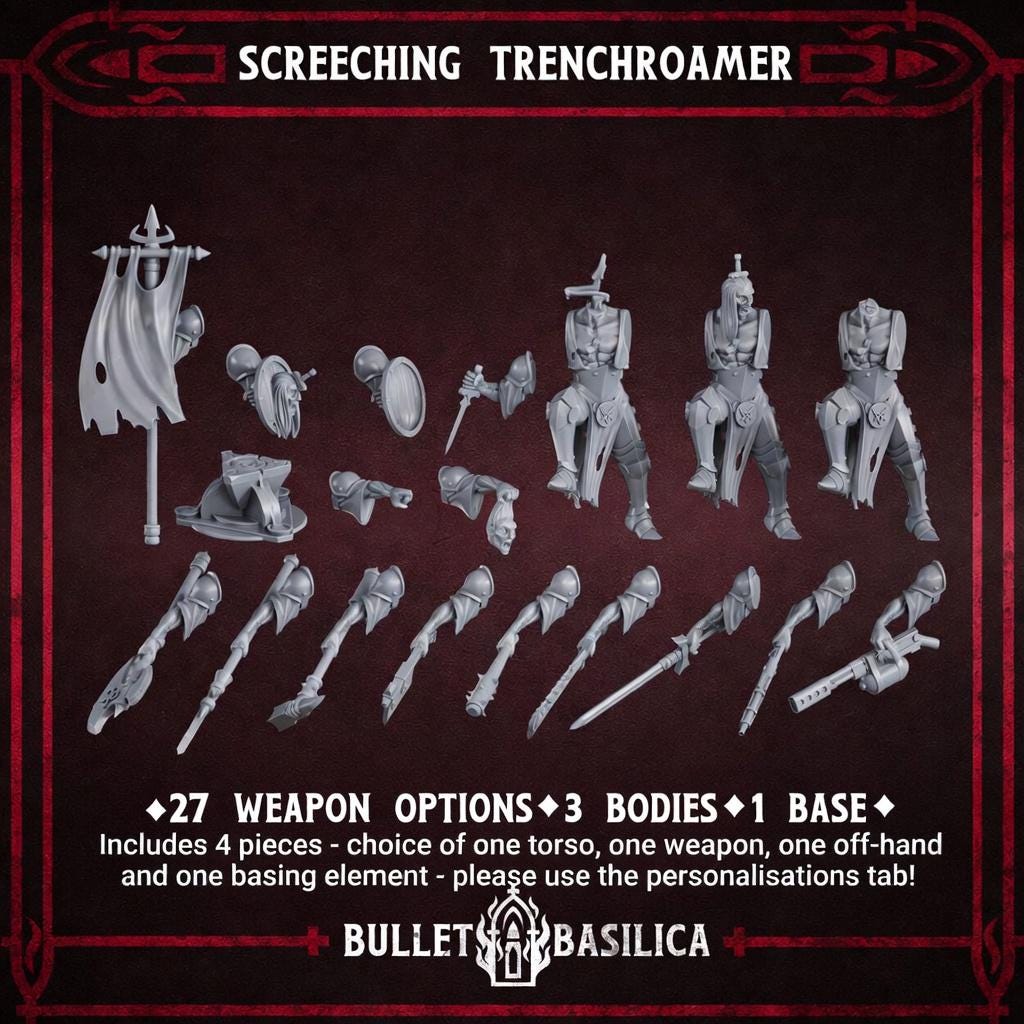 Screeching Trenchroamer - Heretic Court Chorister for Grimdark Trench Wargaming