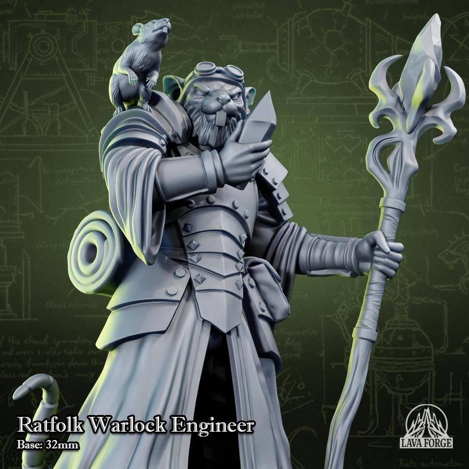 Rotten Brood Ratman Warlock Engineer miniature