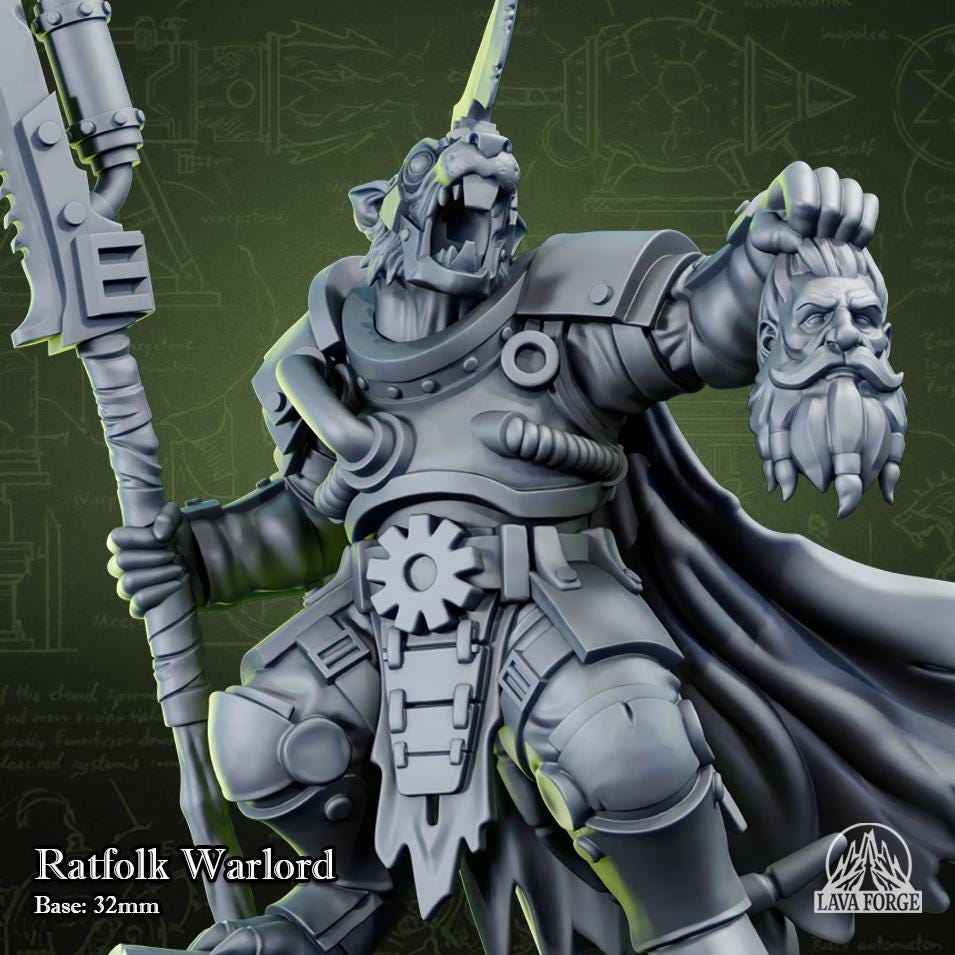 Rotten Brood Ratman Warlord miniature