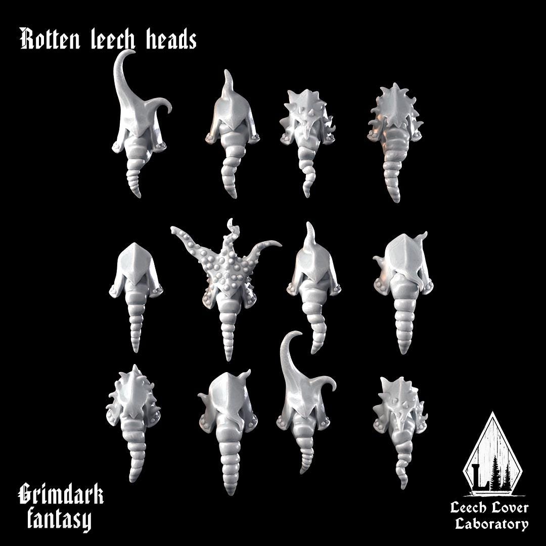 Rotten Leech Heads Turnip28 kitbash set of 12