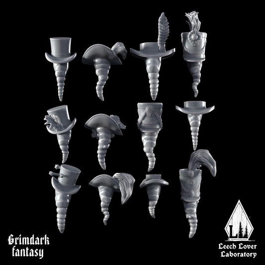 Swill Hat Heads Turnip28 kitbash set of 12